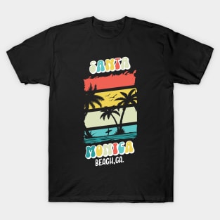 Retro Santa Monica Beach California T-Shirt